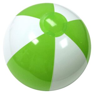16" Inflatable Alternating Lime Green/White Beach Ball