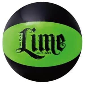 16" Inflatable Lime Green and Black Beach Ball