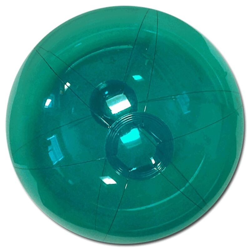 16" Inflatable Translucent Teal Blue Beach Ball - 1
