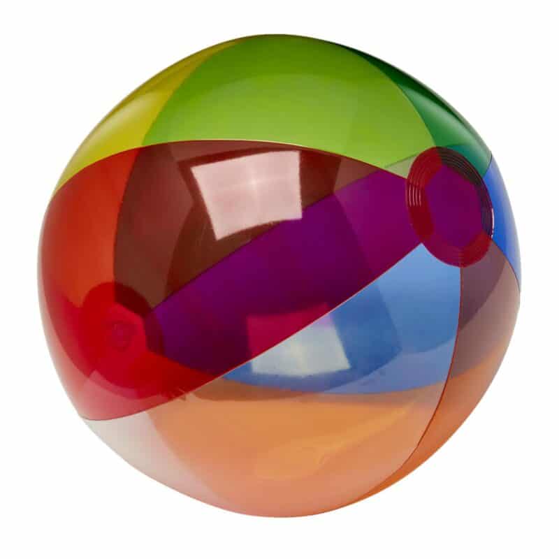 16" Translucent Multi-Color Round Beach Ball - 1