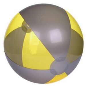 Inflatable Translucent Yellow/Silver Beach Ball (16")