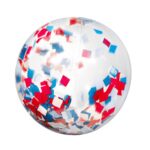 White and Blue Confetti Filled Round Beach Ball - 1