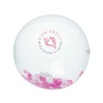 16" Pink & White Confetti Filled Round Beach Ball - 2
