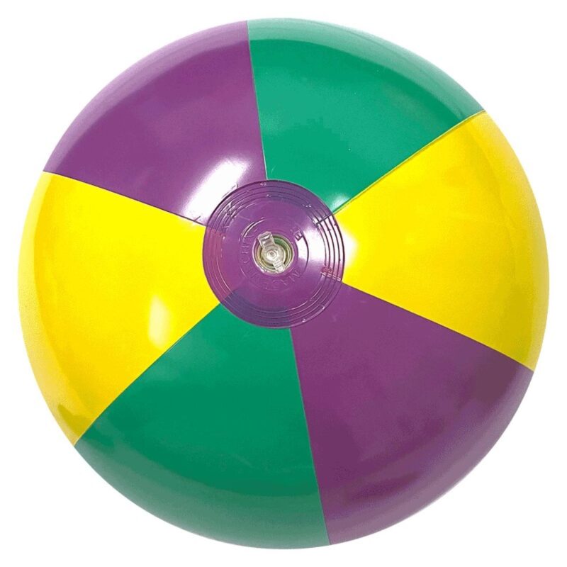 16"Deflated Inflatable Mardi Gras Beach Ball - 2